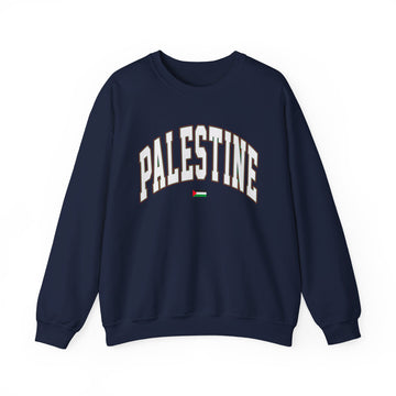 Navy Palestine varsity sweatshirt